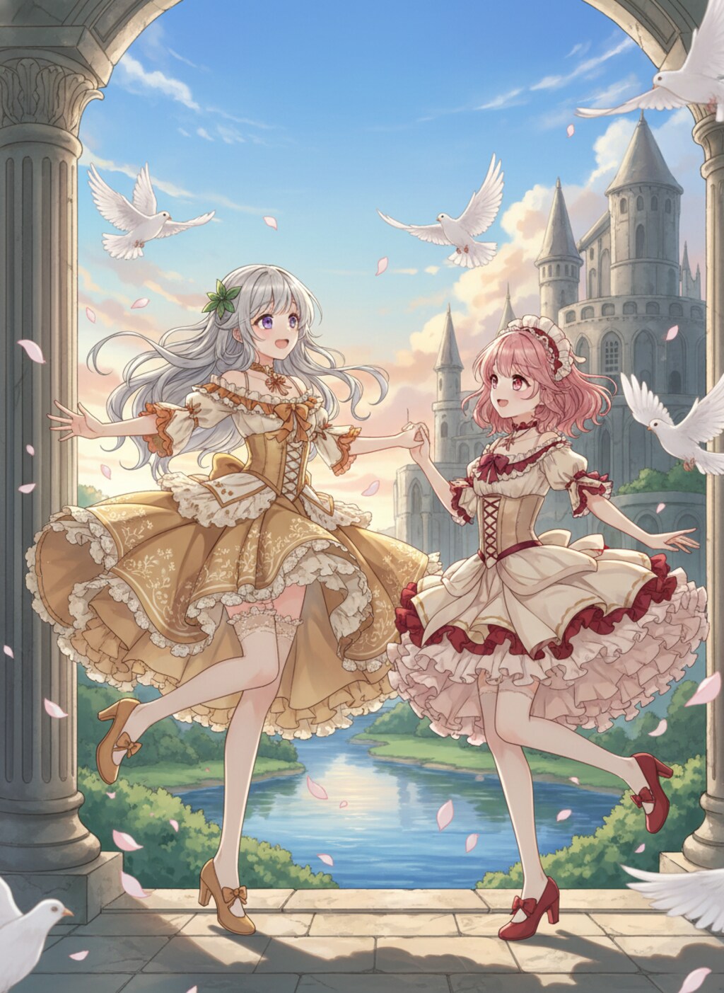 春の到来を祝って踊る