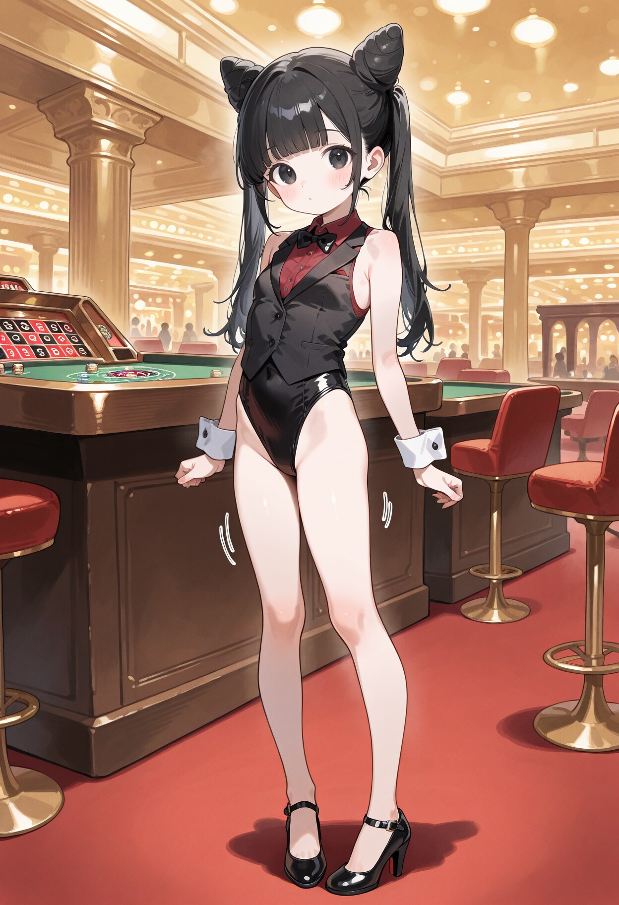 タケノコのカジノディーラー少女