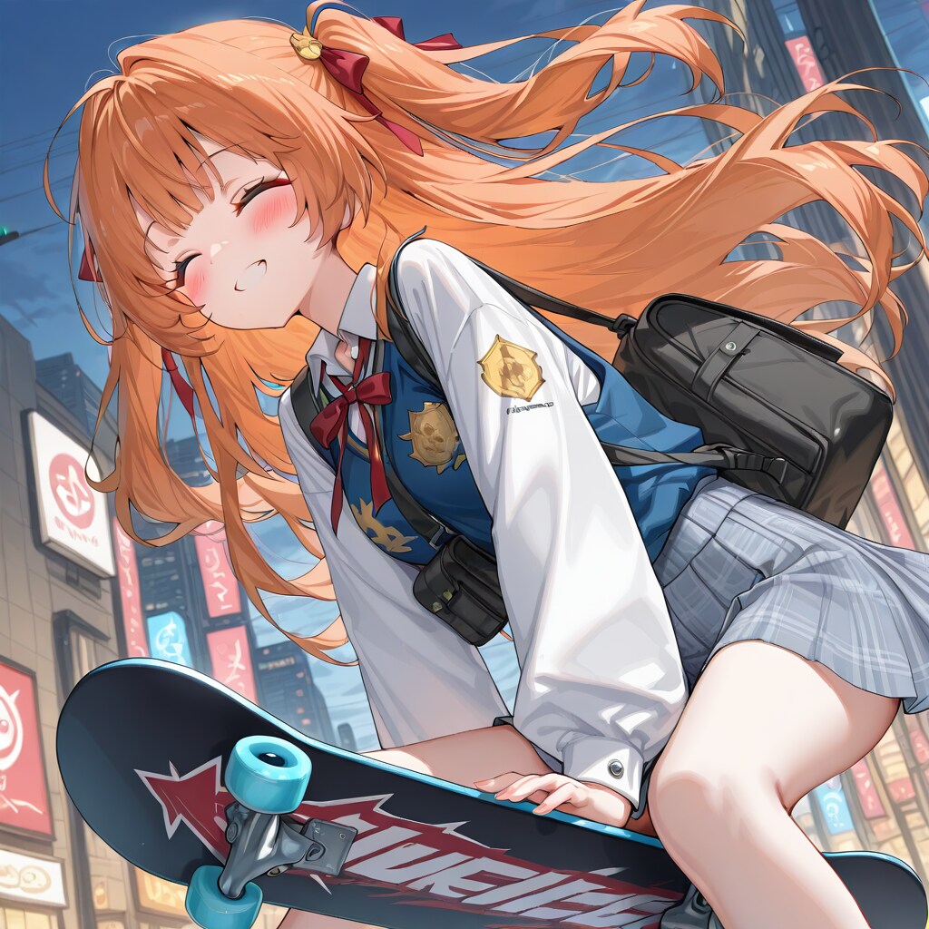 スケボーに乗って