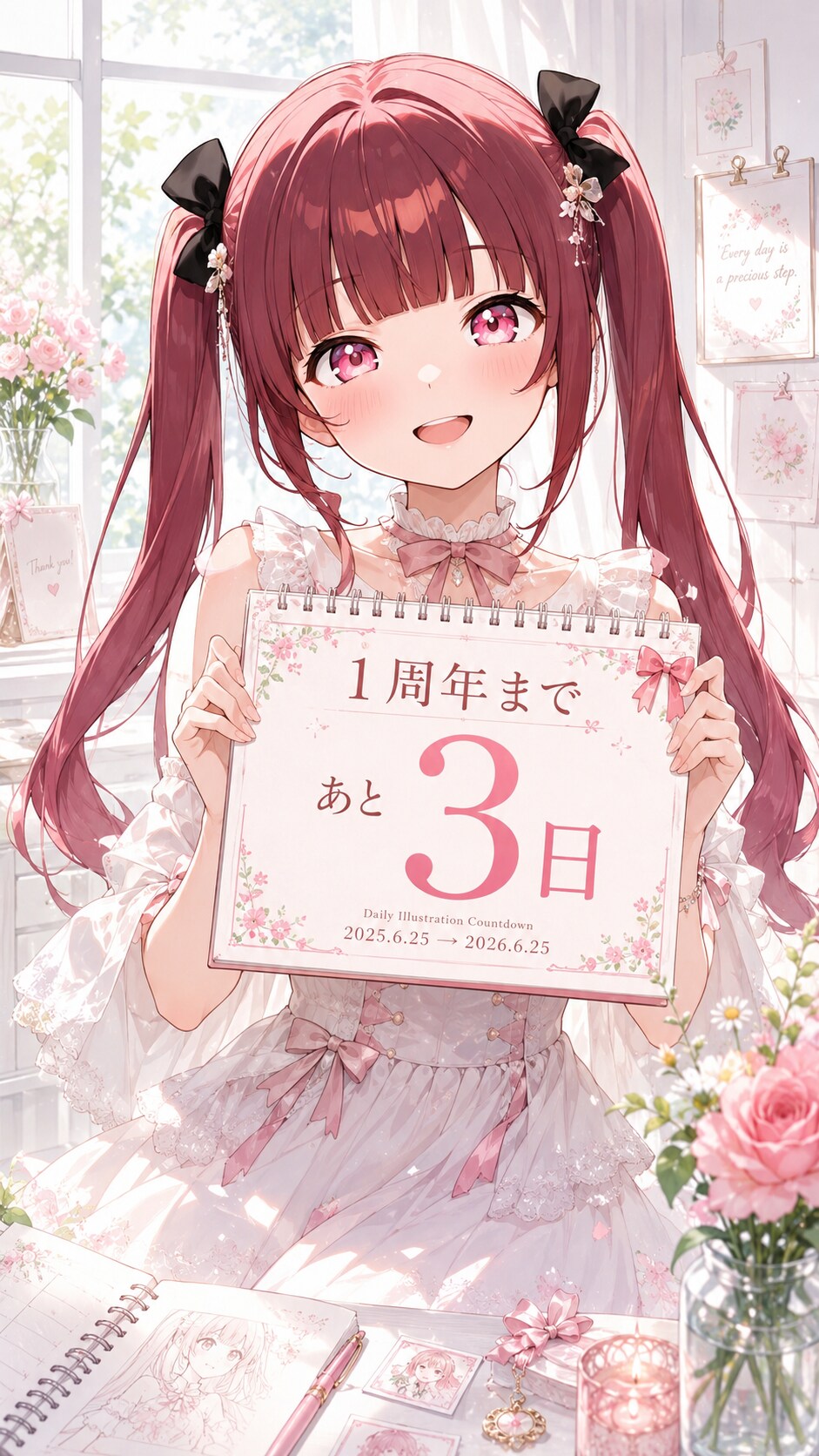 デイリーイラスト1周年カウントダウン