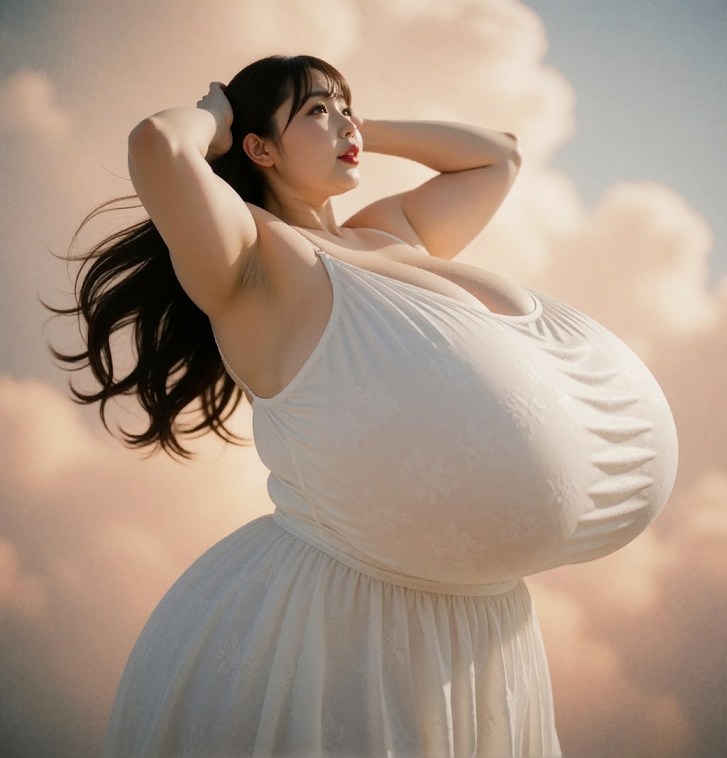 夕方の清楚な爆乳お姉さん