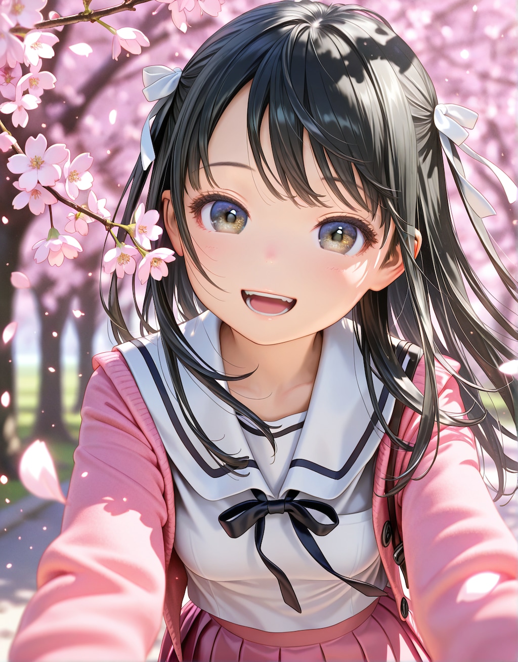 桜色カーディガン