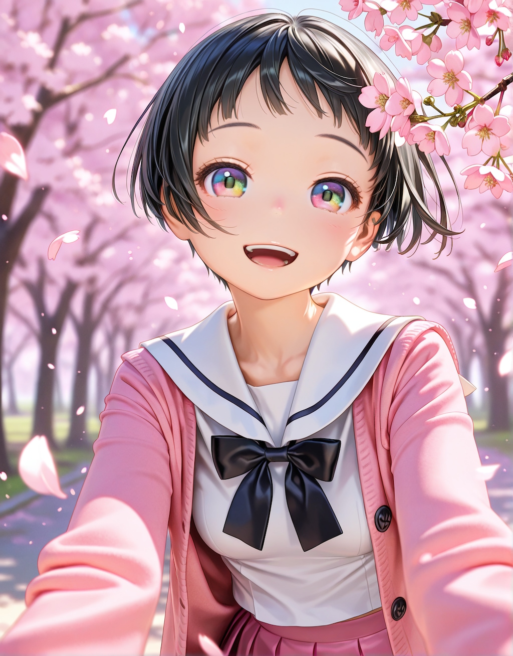 桜色カーディガン