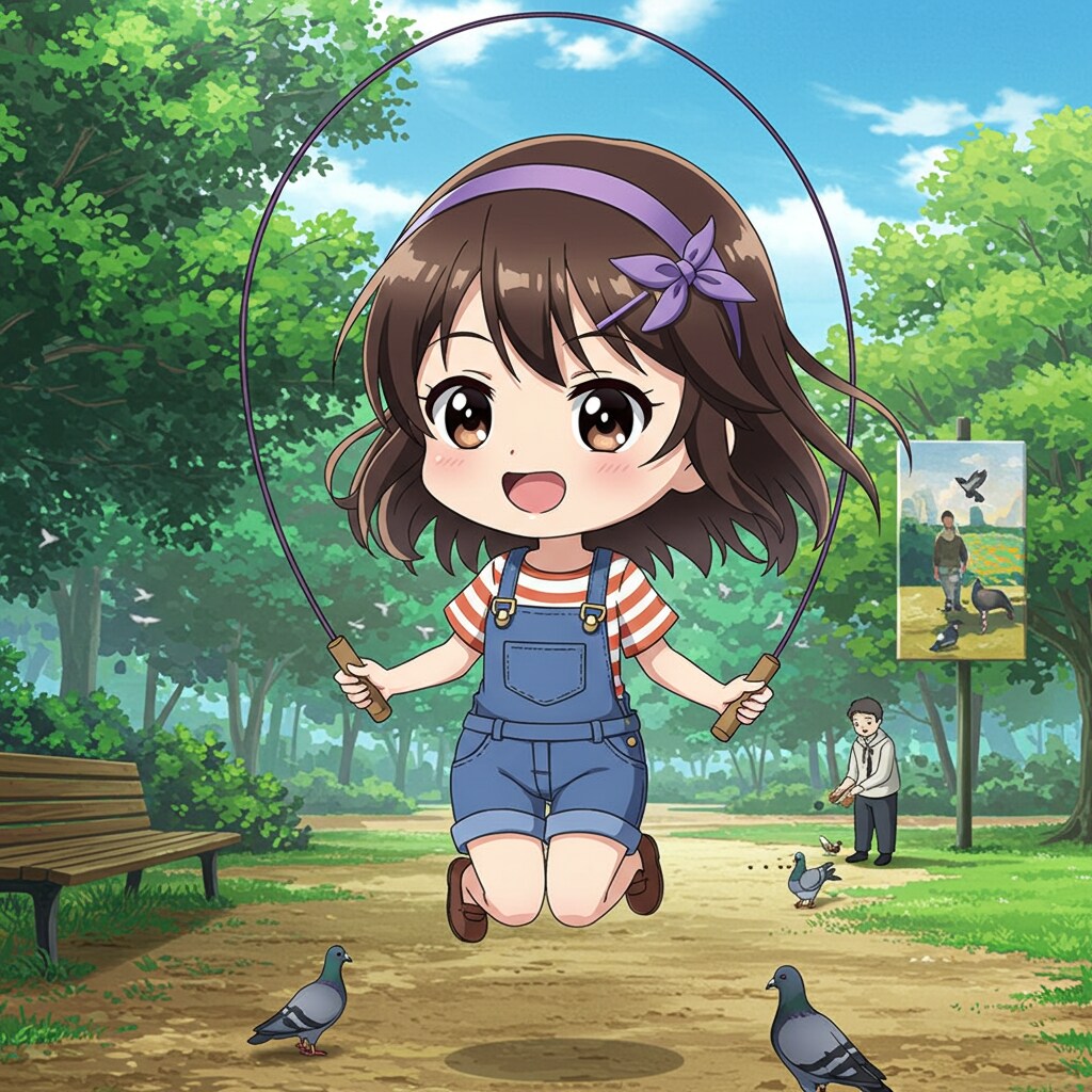 縄跳びをするうちの子