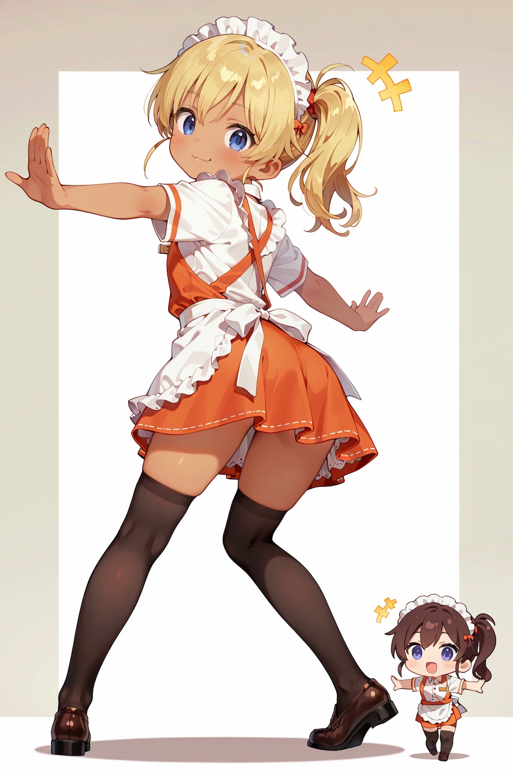 絶対領域のちびキャラウェイトレスさん Z218