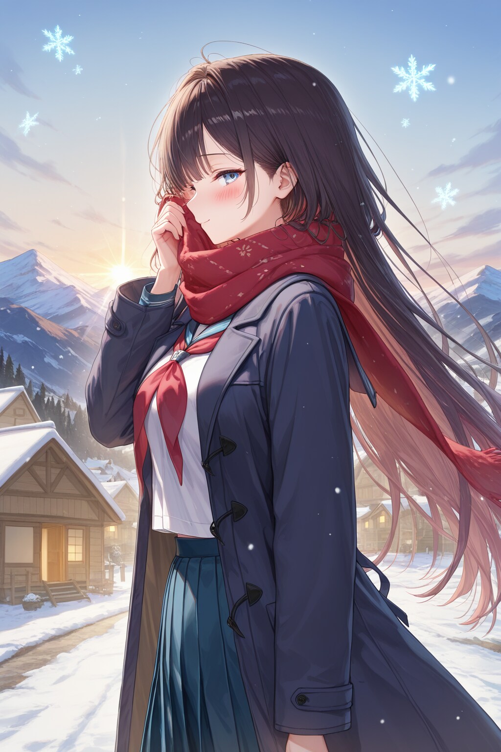 雪、セーラー服 QILIN