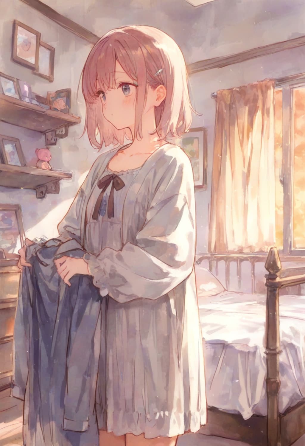 少女の部屋(水彩タッチ)(14)