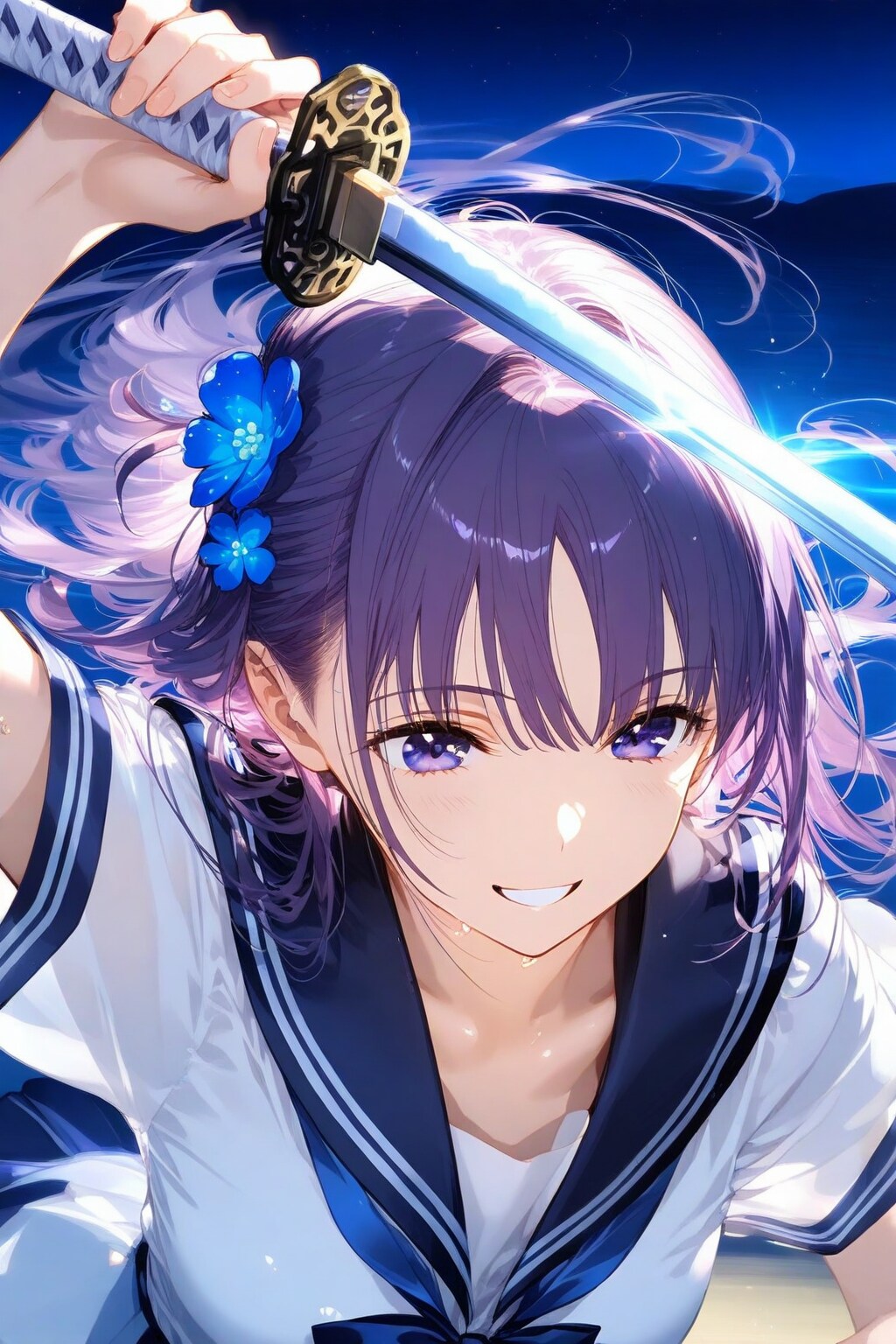 ツルヒメ(刀＋セーラー服) | の人気AIイラスト・グラビア