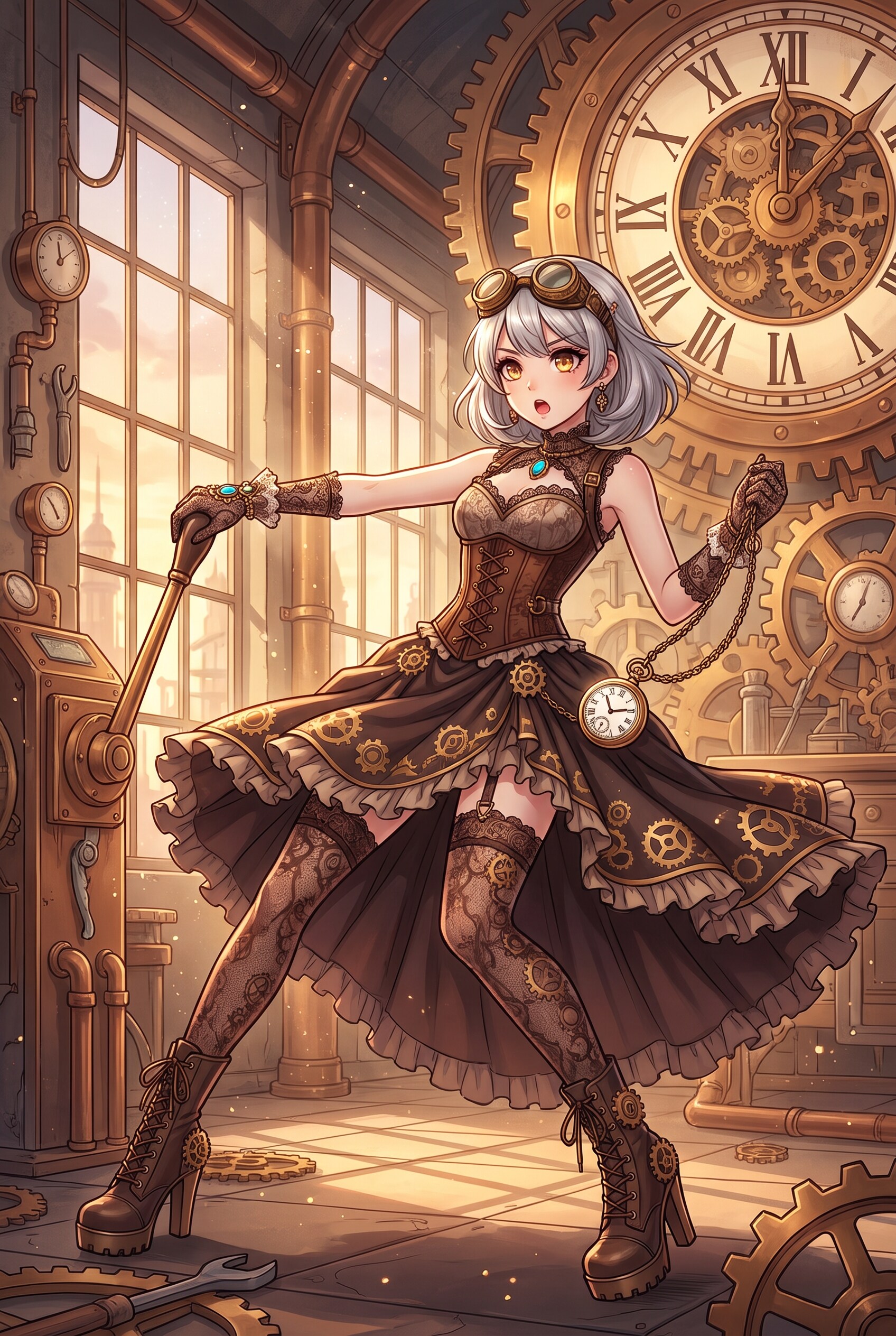 歯車暁光の銀髪少女