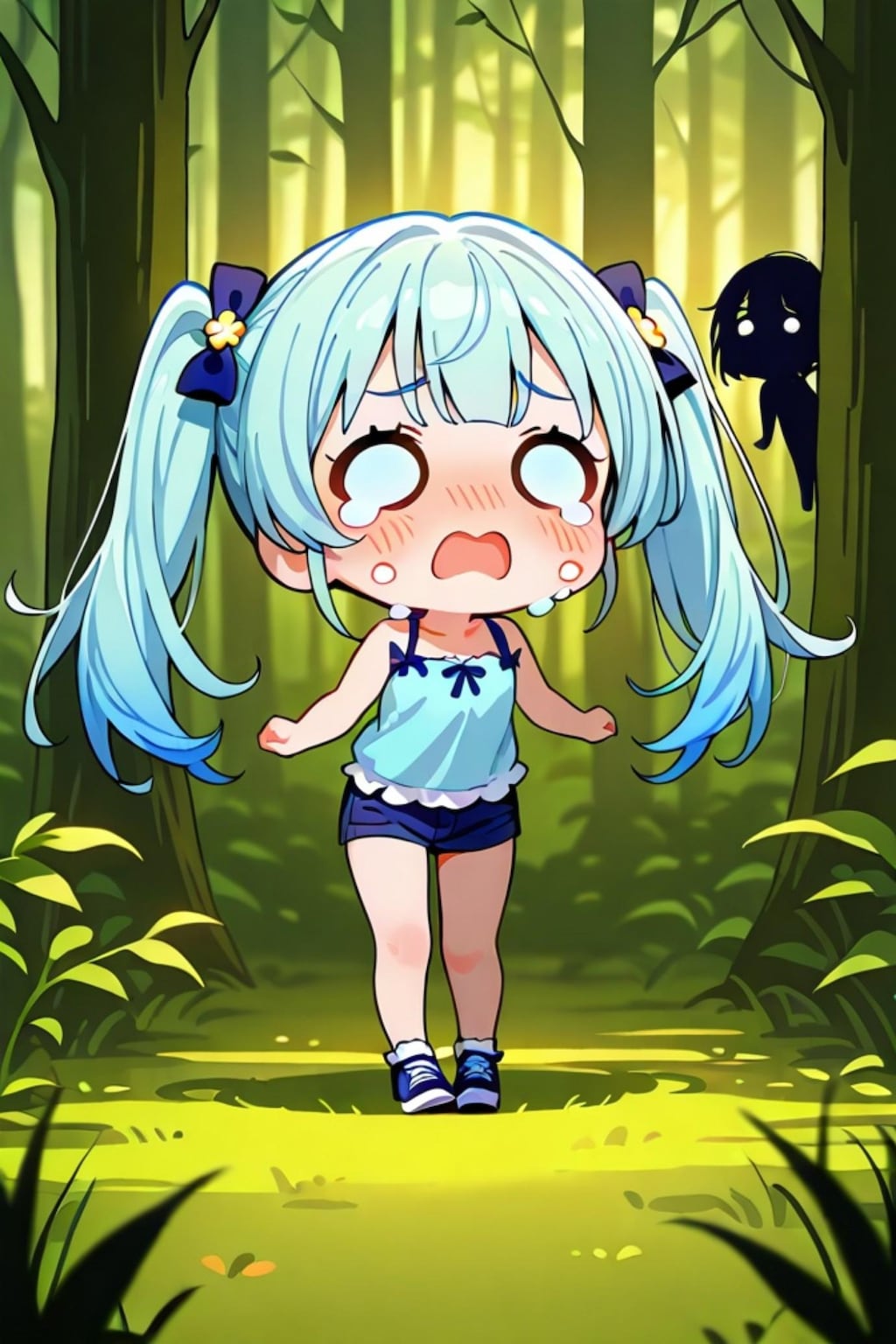 森で迷子の青髪ちゃん