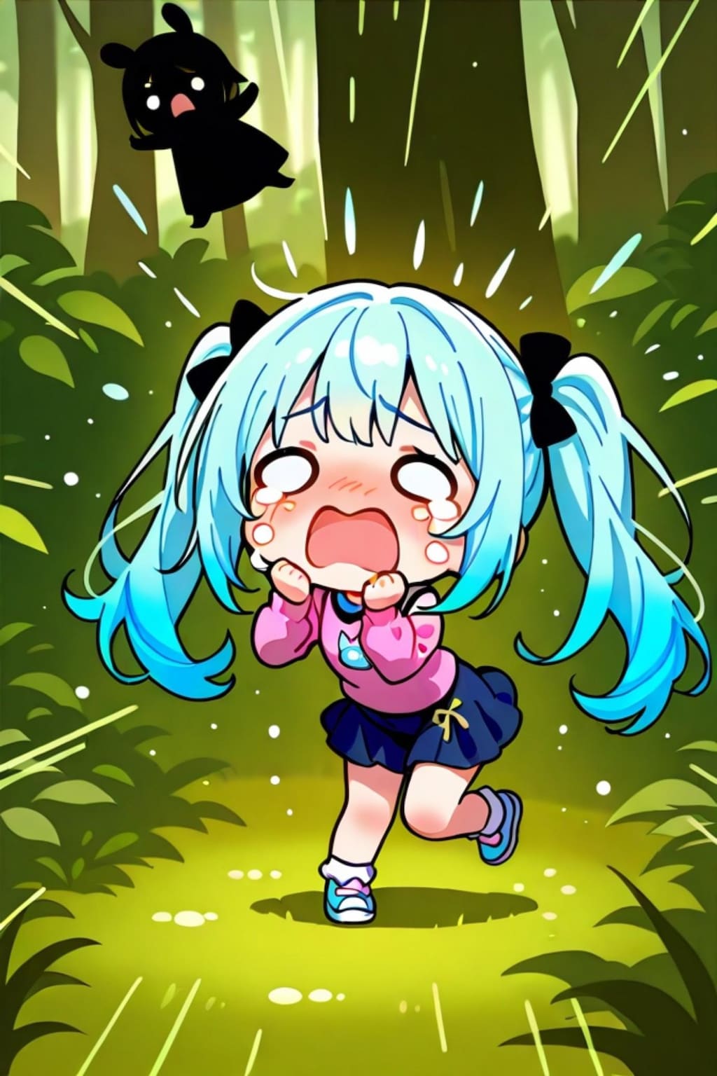 森で迷子の青髪ちゃん