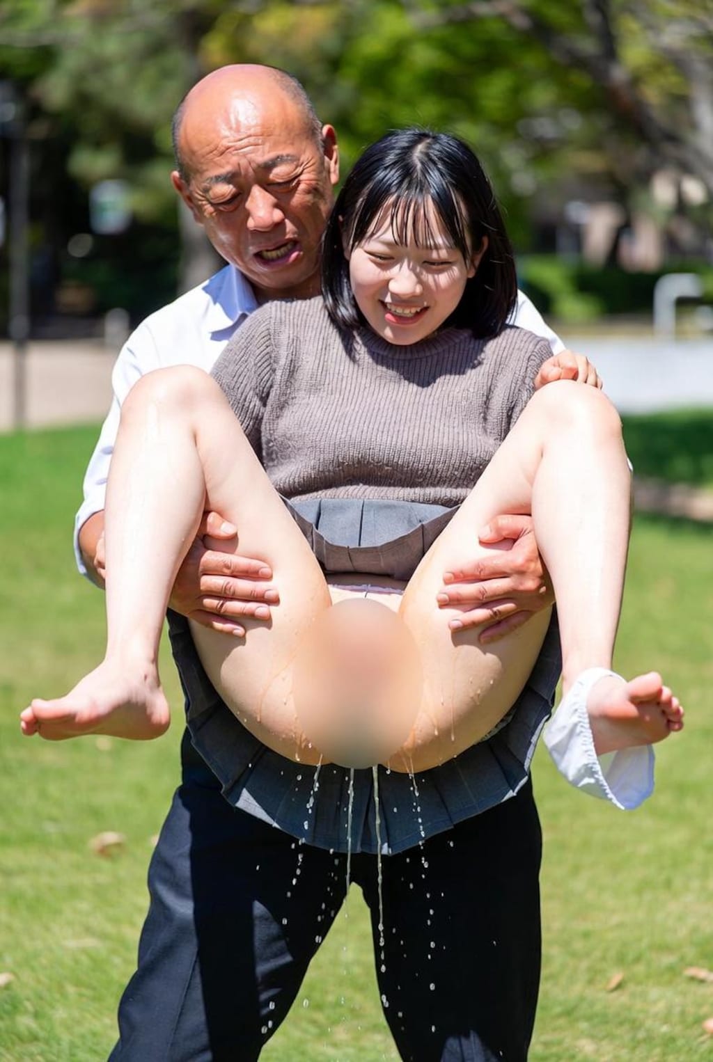 芝生で排泄