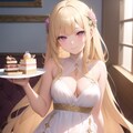 ケーキを食する金色の髪の少女 2枚目