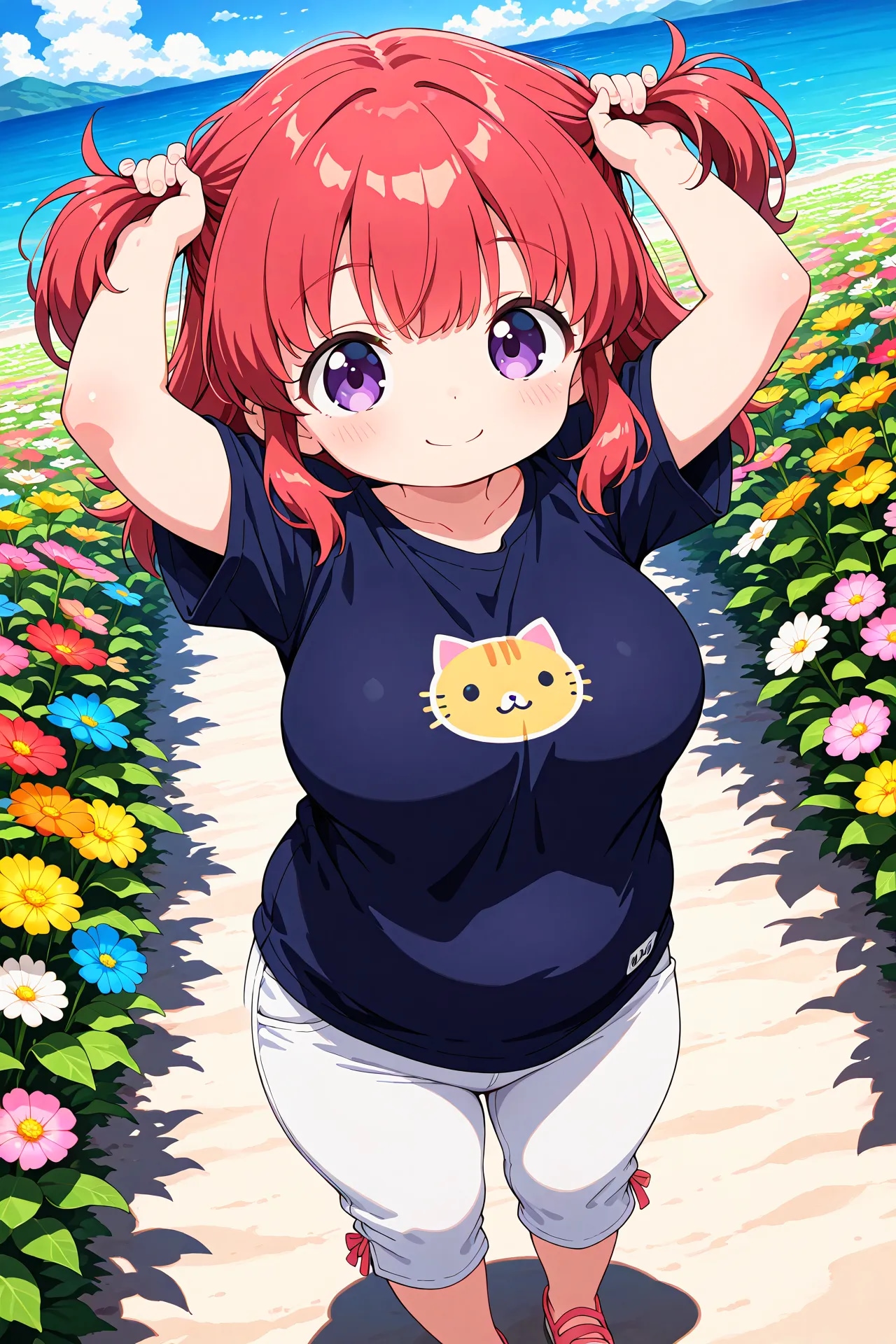 めぐみちゃんが髪を束ねる | の人気AIイラスト・グラビア