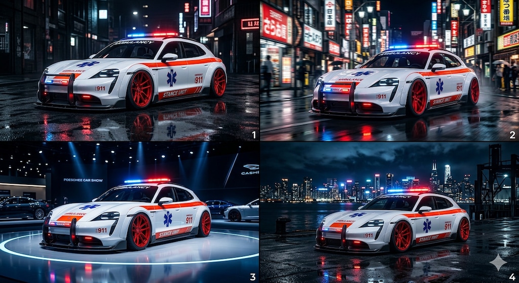 ポルシェタイカン救急車のドリ車