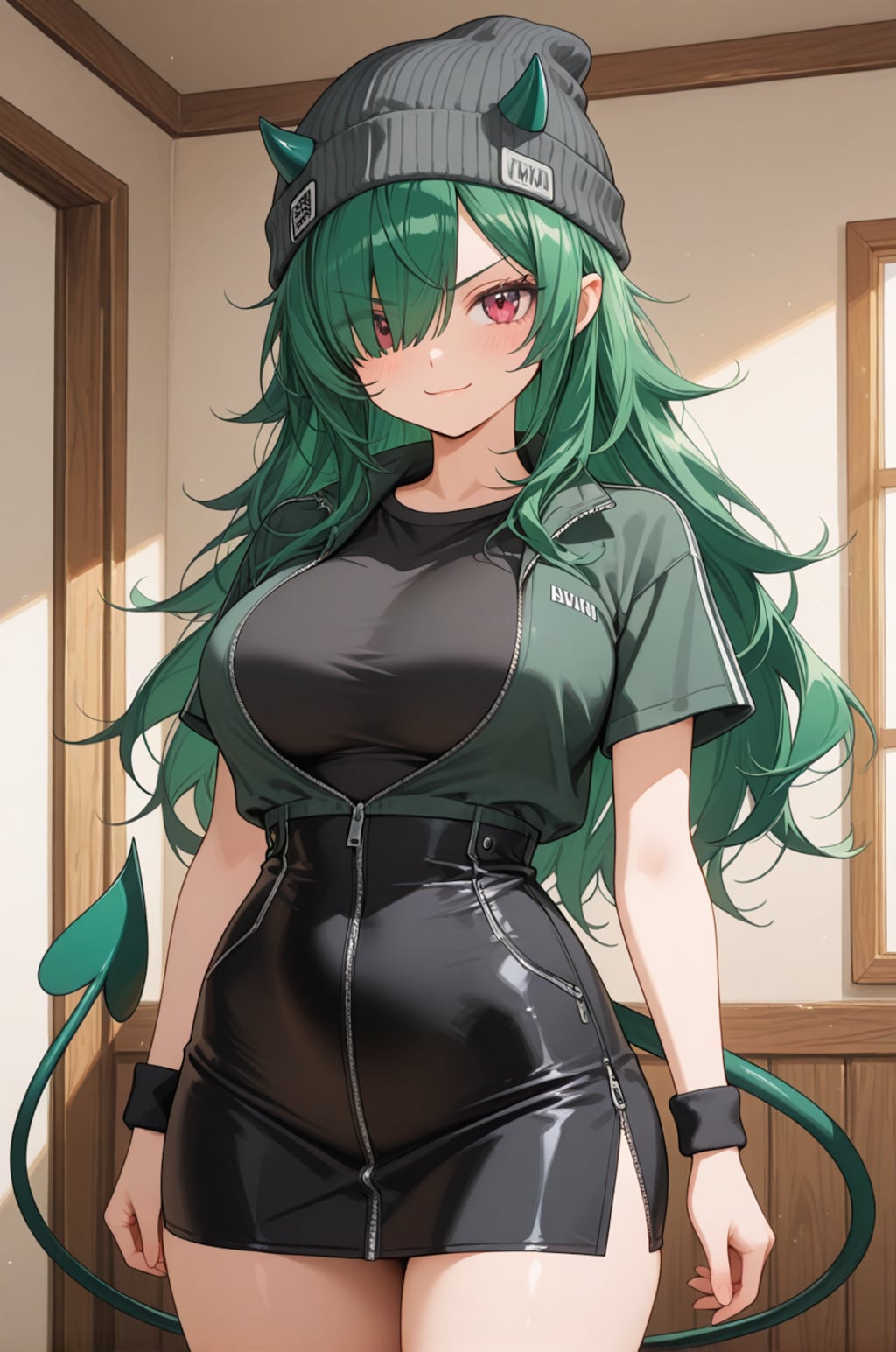 片メカクレ小悪魔さん