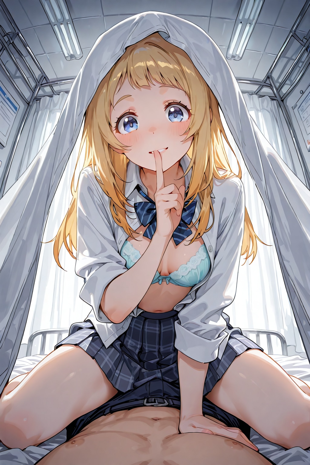 シーツに隠れて