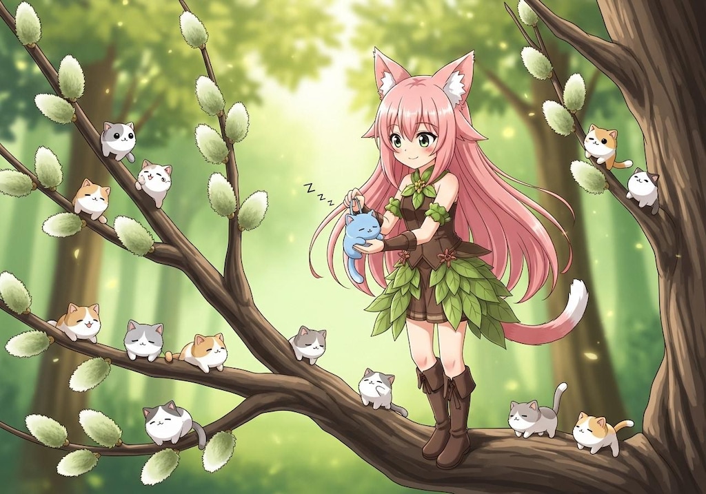 ネコヤナギの収穫・１