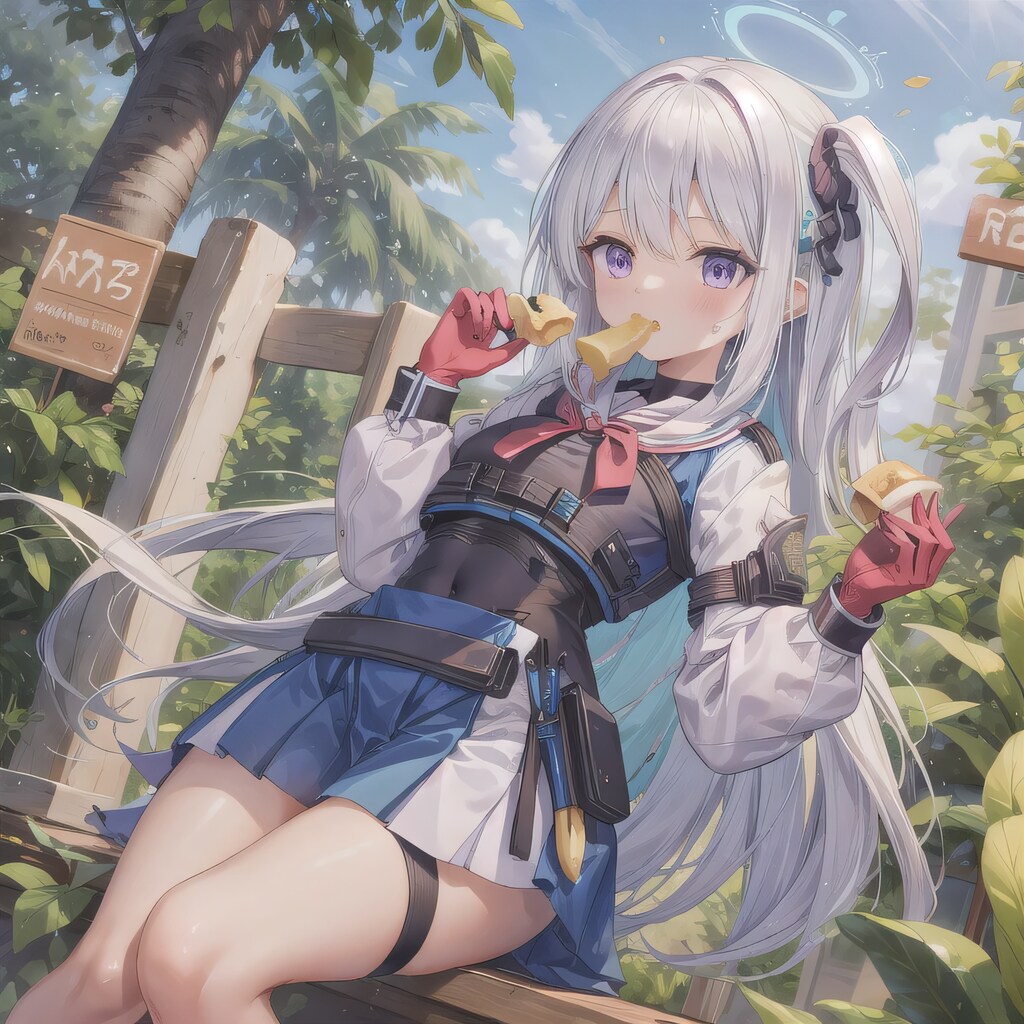 白髪ロングでバナナの少女５