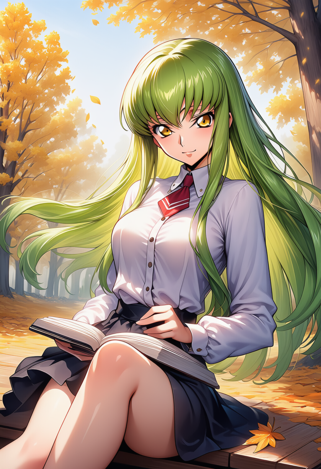 木漏れ日に沈む頁 ― Pages Beneath the Autumn Sun