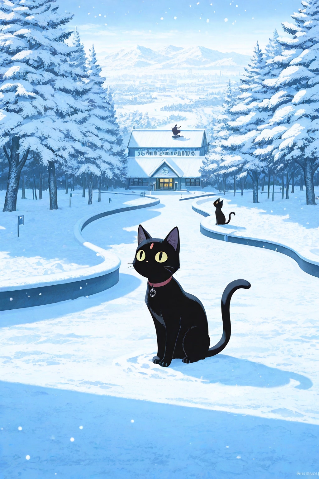 雪と黒猫