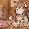 高級焼肉の小さな女の子 6枚目