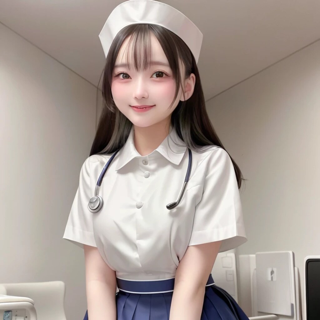 黒髪ロングで白衣の美女１８３