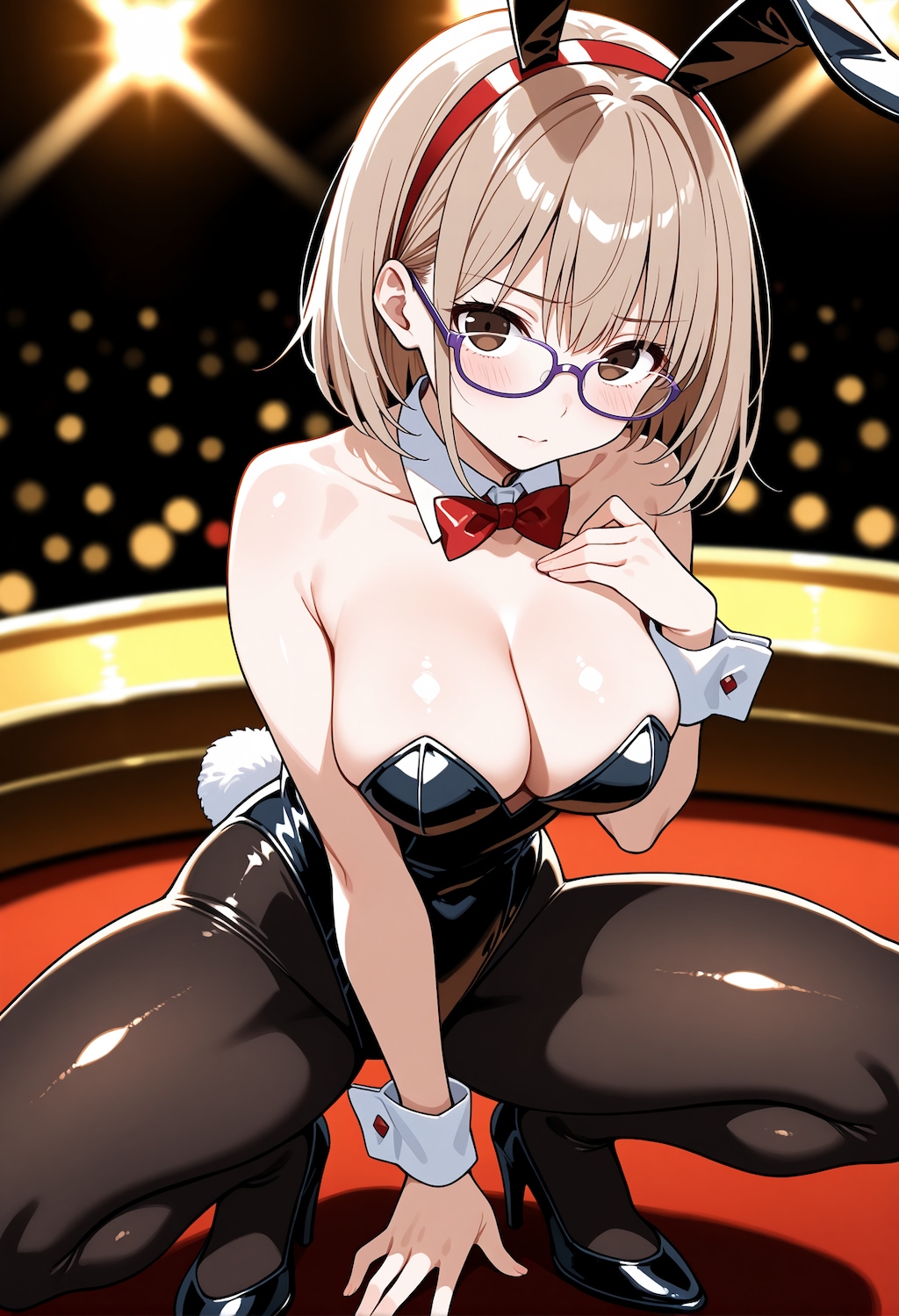 ステージライトの下で