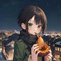 オリジナルキャラ開発中Ⅱ・雛形輪、焼き芋を食べる 2枚目