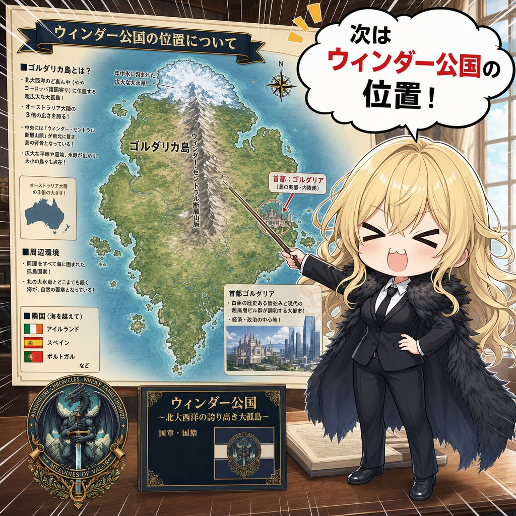 ウィンダー公国の解説と島の位置について