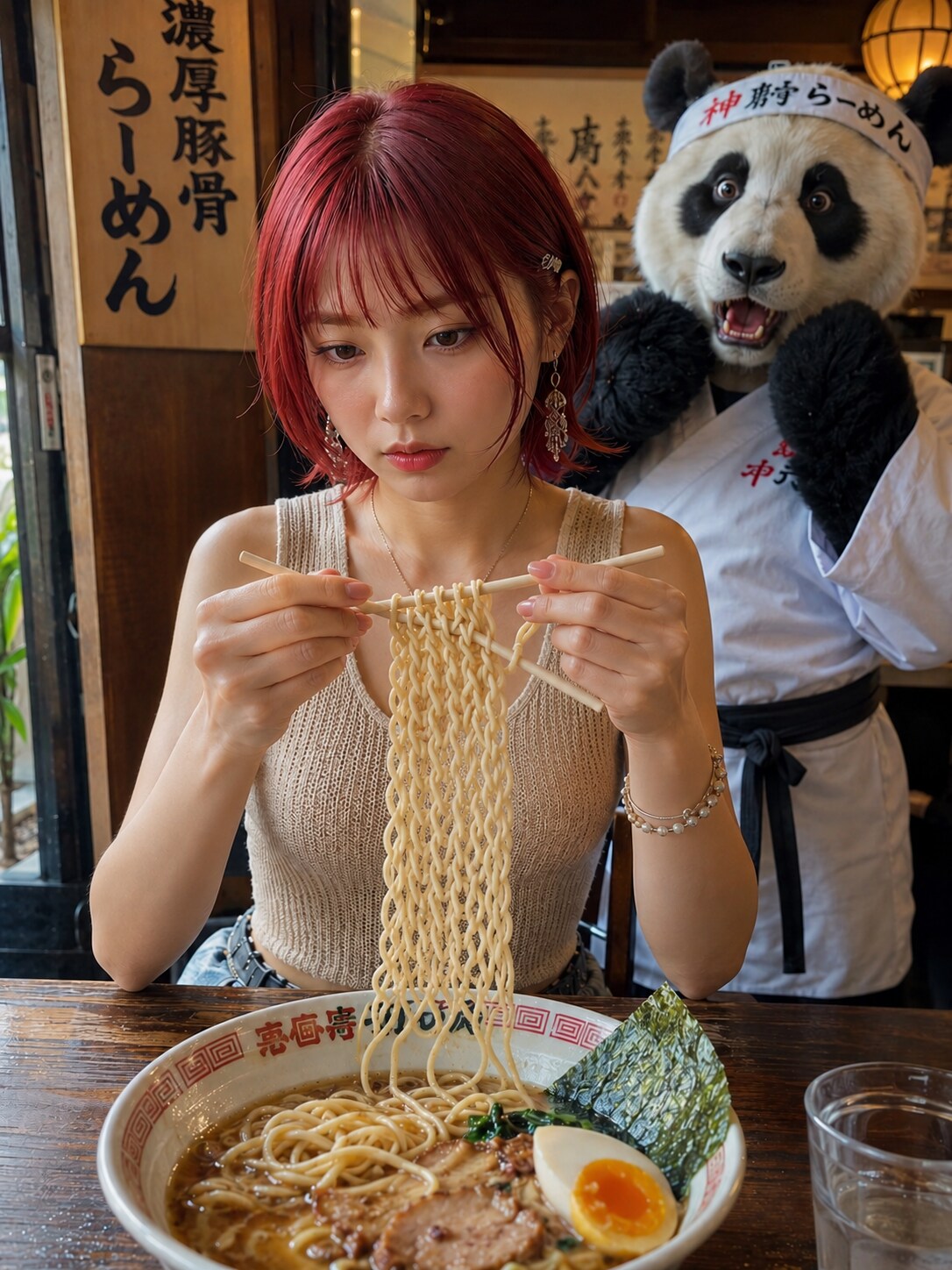 ラーメン編み物