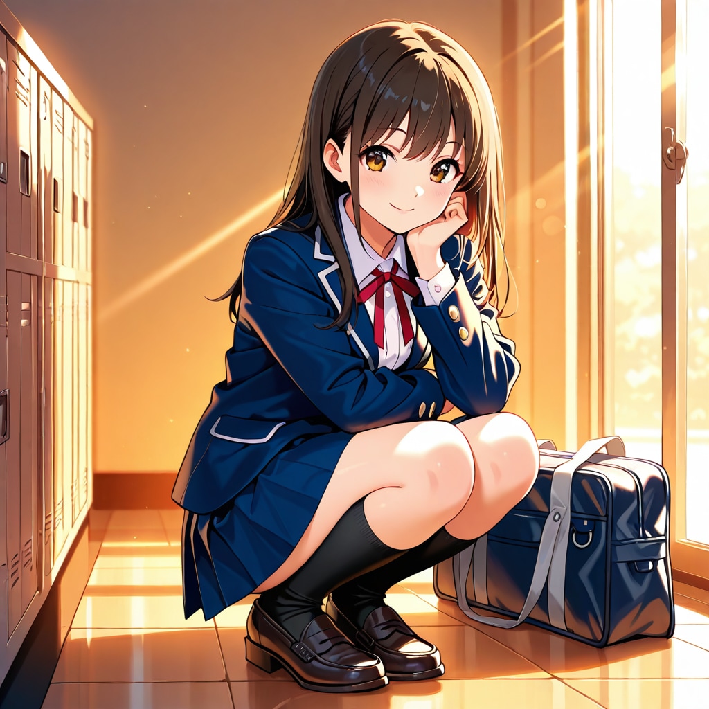 しゃがみ少女