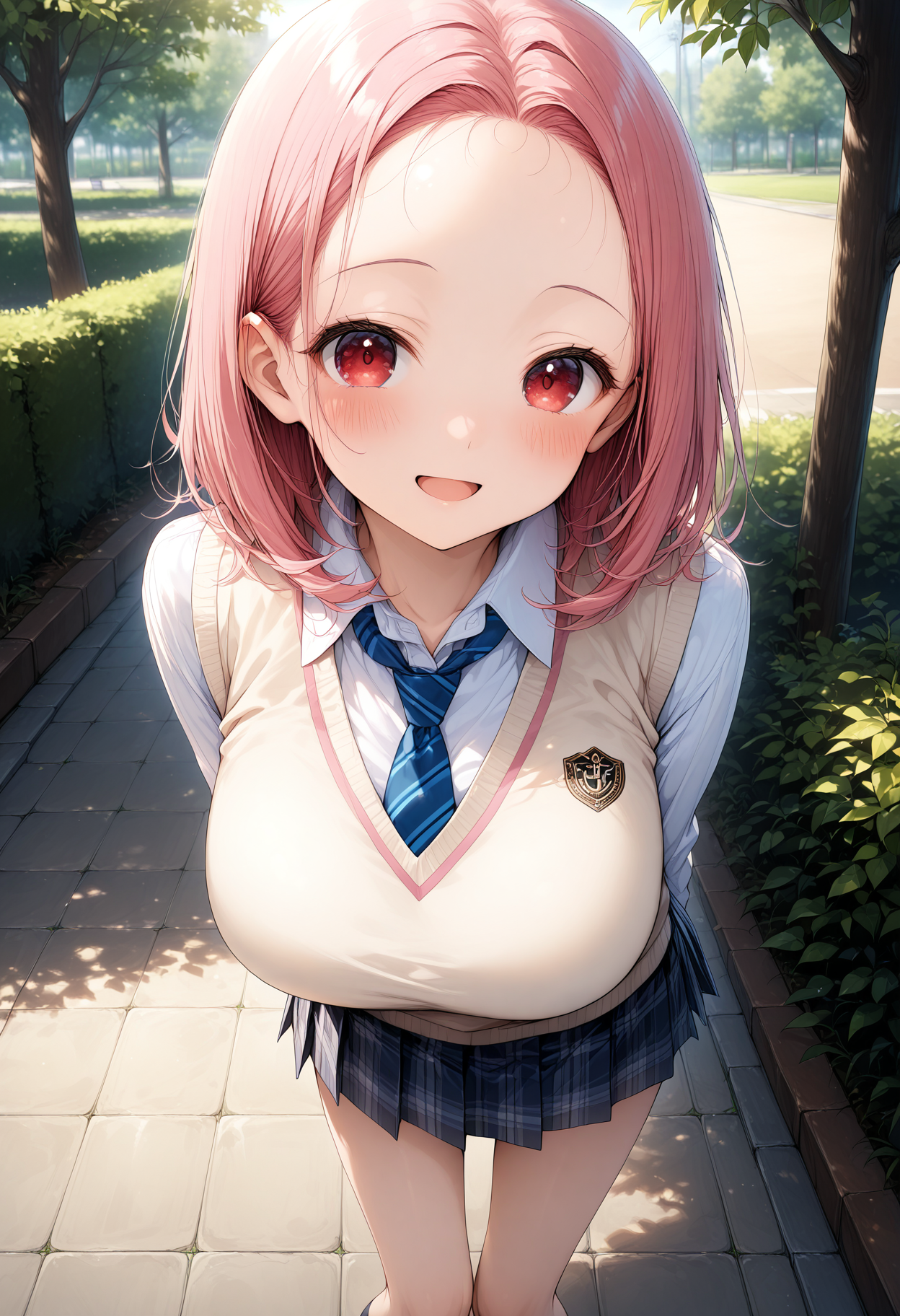 ピンク髪 JK制服