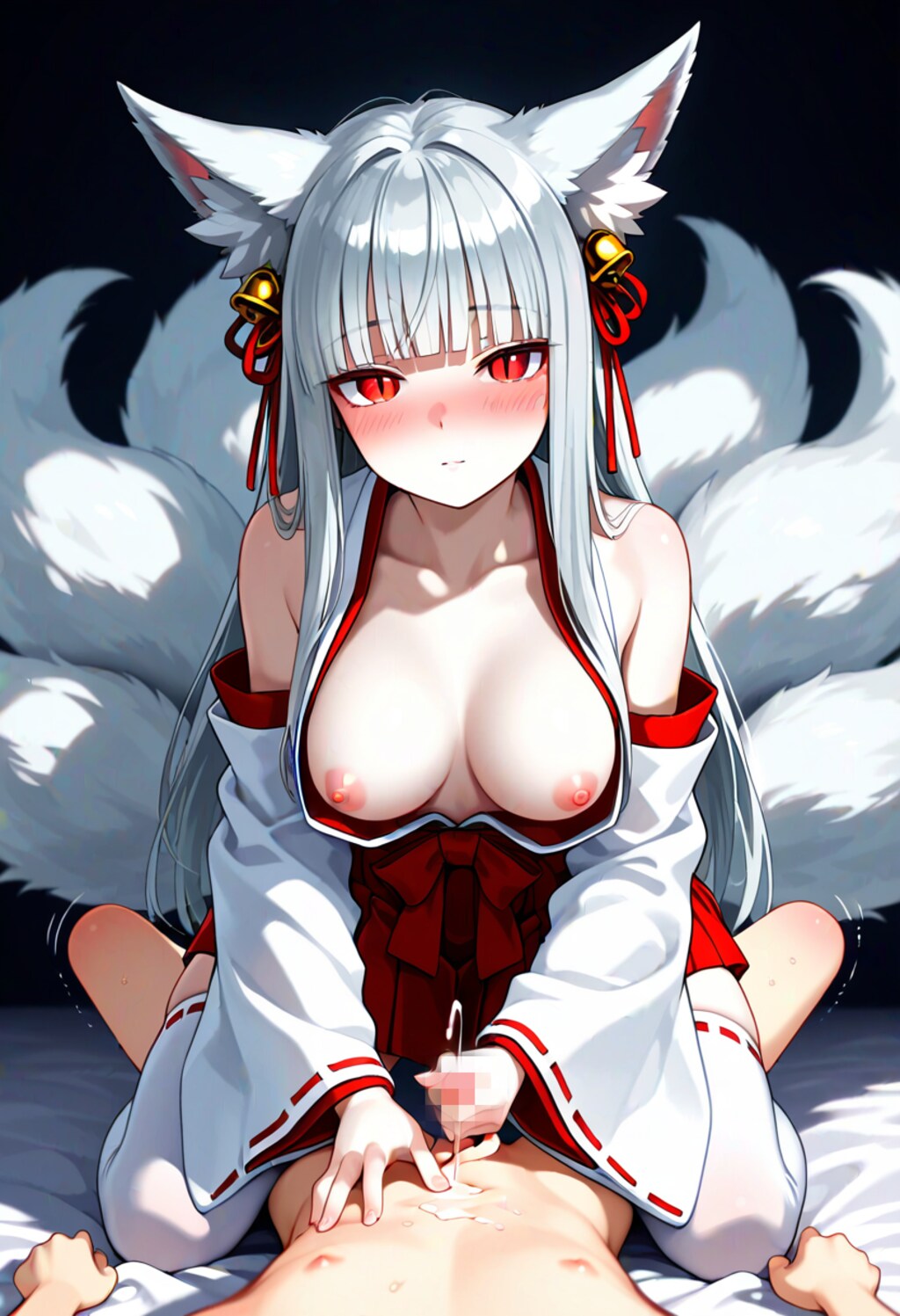 「んふっ…手の中でビクビクしてるの…わかる？」