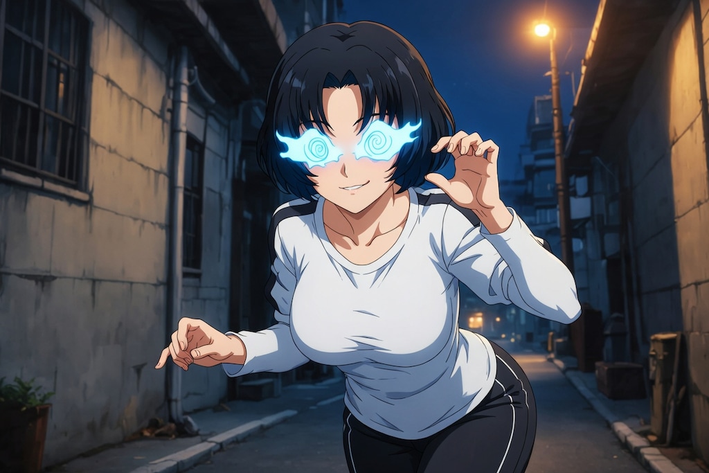 超真面目なお姉さん。初めて夜中にコンビニに行こうと決意するが、ご近所に不良になったと思われたくないため変装して向かう