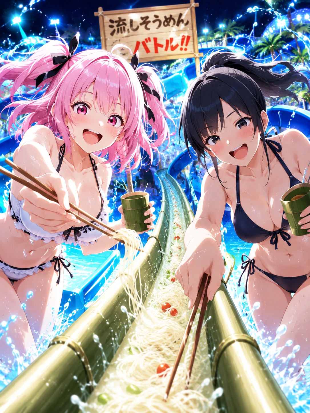 今日のディナーはコレ！♡　ナイトプールで勝負っ
