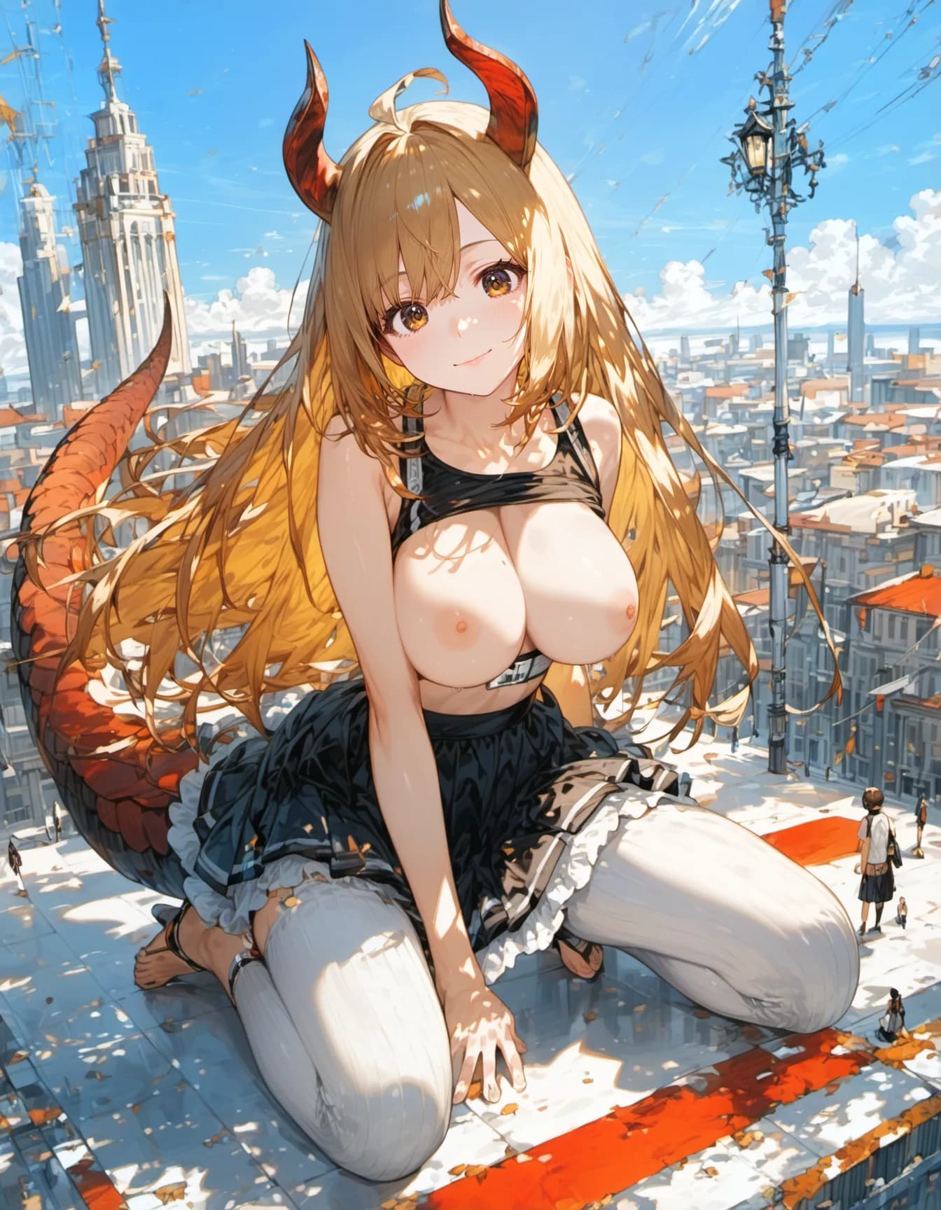 Dragon Girl Above the City