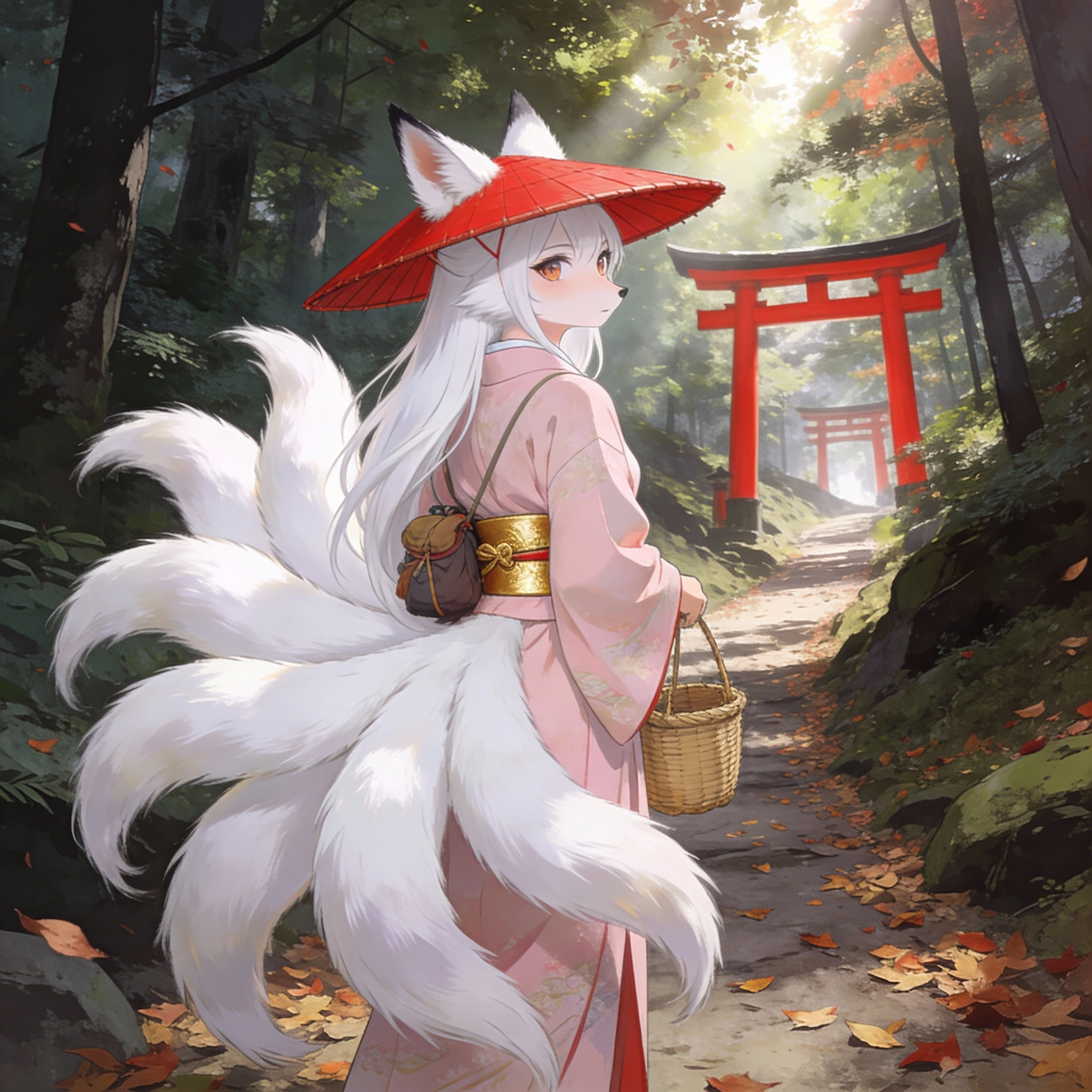 お稲荷さんの白狐姫旅に出る | の人気AIイラスト・グラビア