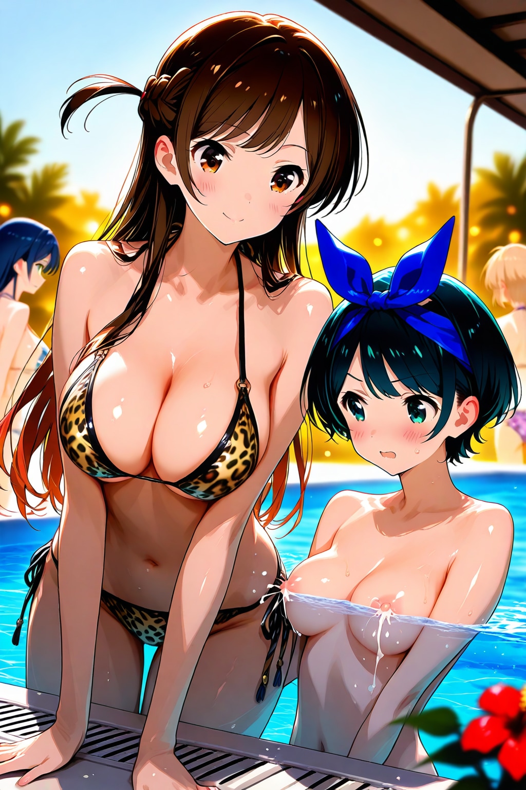 レンカノ2人とプールデートミスで瑠◯すっぴん🔞