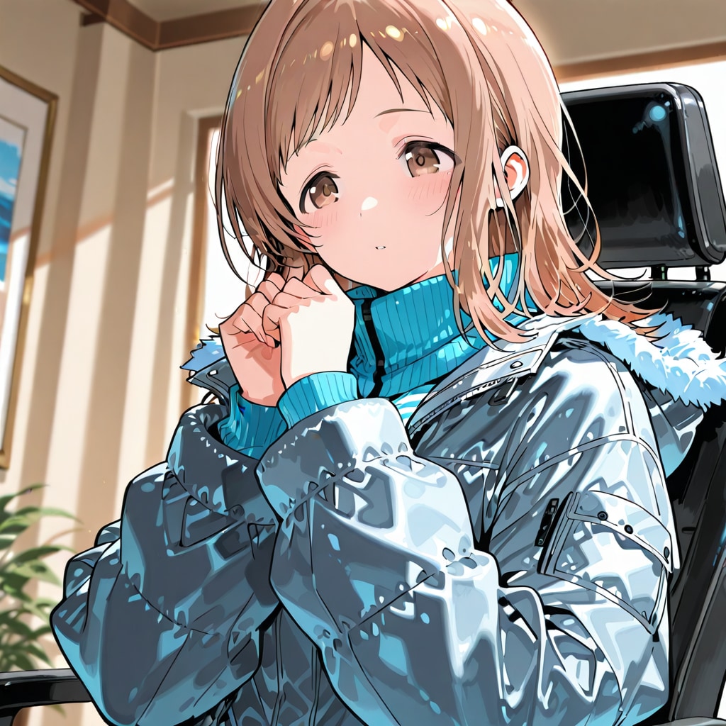 ダウンジャケット着用の櫻木真乃