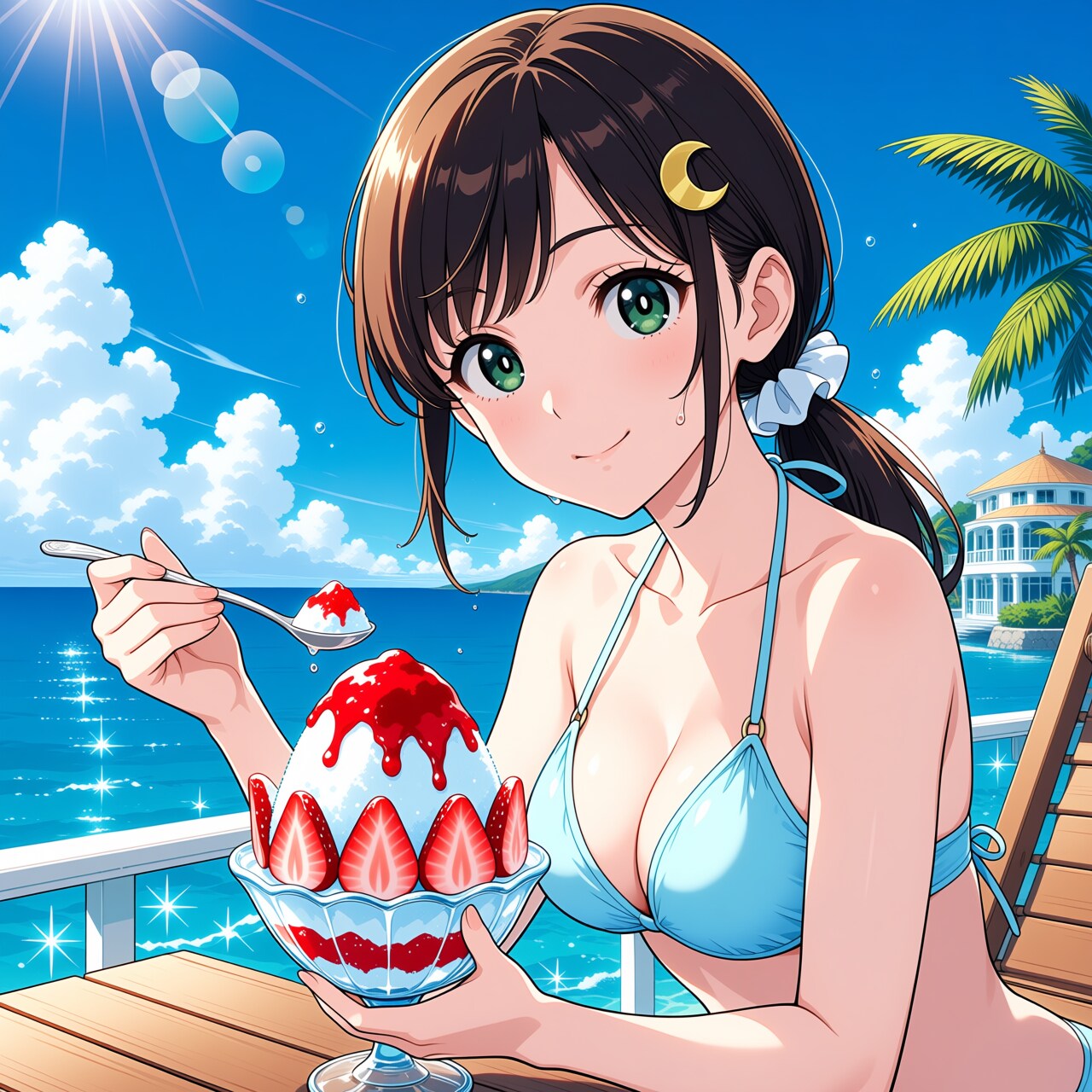 お兄ちゃん、かき氷美味しいよ……食べる？