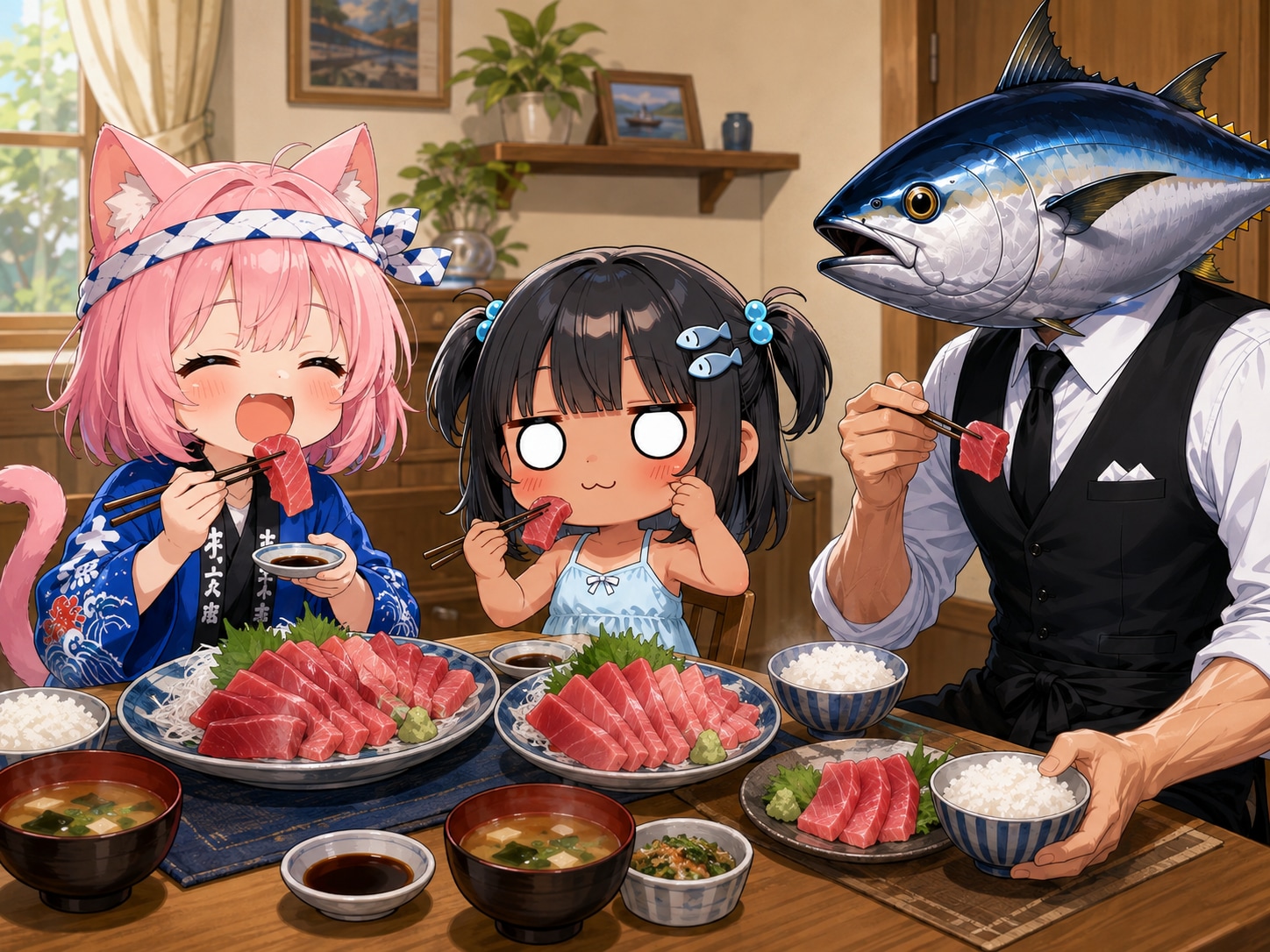 ツナ頂きました！！🐟✨ | の人気AIイラスト・グラビア