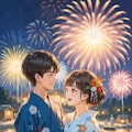 花火大会と浴衣の少女 11枚目