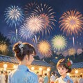 花火大会と浴衣の少女 8枚目