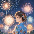 花火大会と浴衣の少女 10枚目