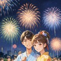 花火大会と浴衣の少女 9枚目