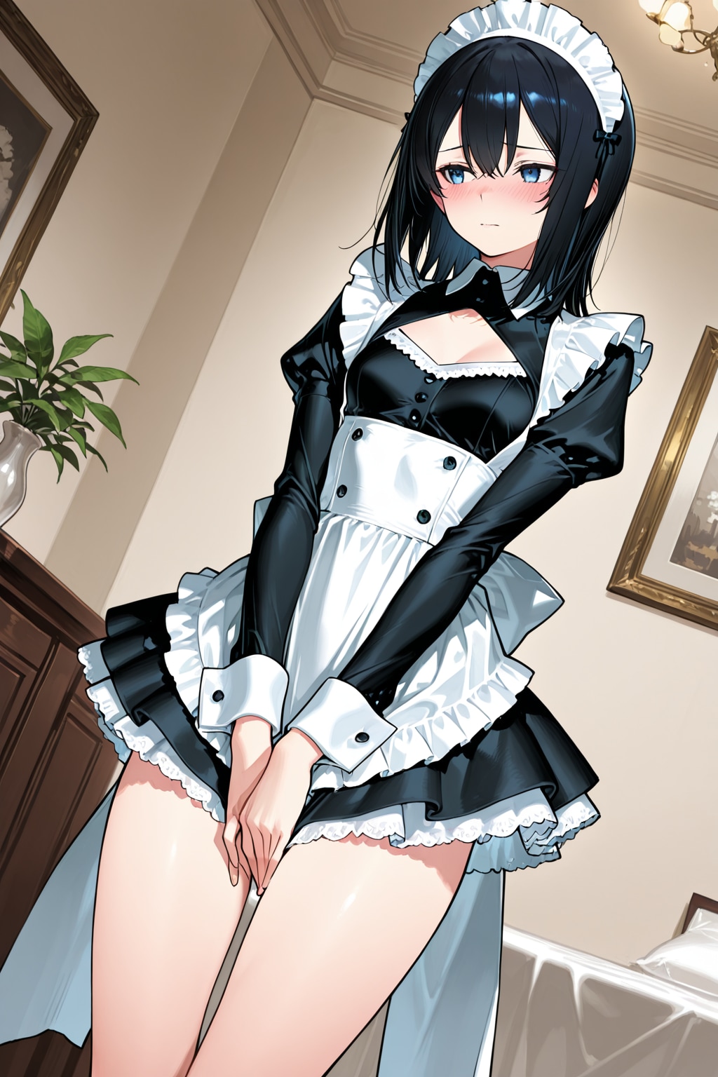 恥ずかしがっているメイド１