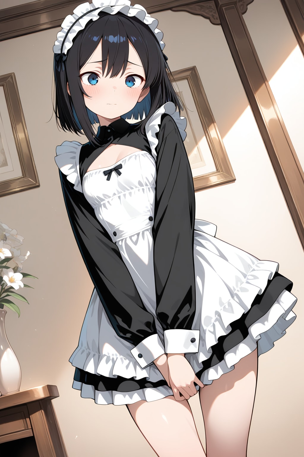 恥ずかしがっているメイド１