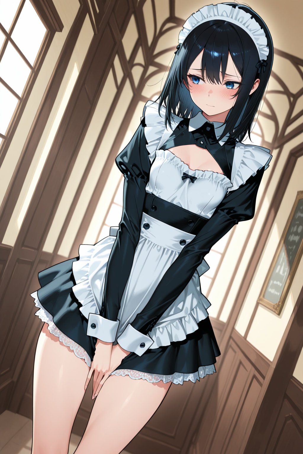 恥ずかしがっているメイド１