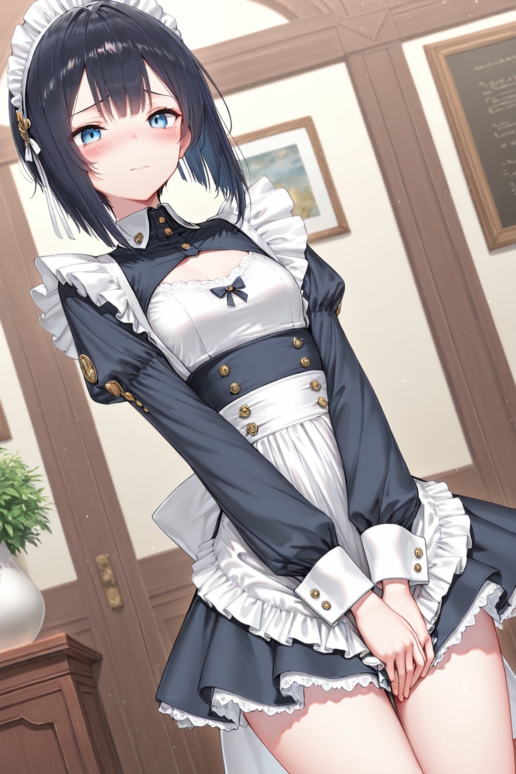 恥ずかしがっているメイド１